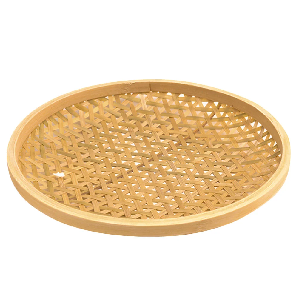 

Key Bowl Bamboo Woven Basket Snack Plate Storage (large Size) Baskets Desktop Fruit Tray Bread