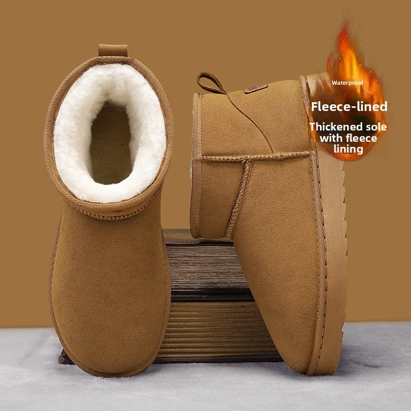 men's-winter-snow-boots-waterproof-non-slip-fleece-lined-warm-cotton-shoes-leather-fur-integrated-outdoor-short-boots