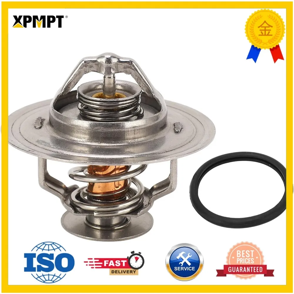 For Engine Thermostat 82℃ with Washer 6732‑61‑1620 Replacement for Komatsu PC200‑7 PC100‑6 PC120‑6 PC60‑7 6D102 Excavator