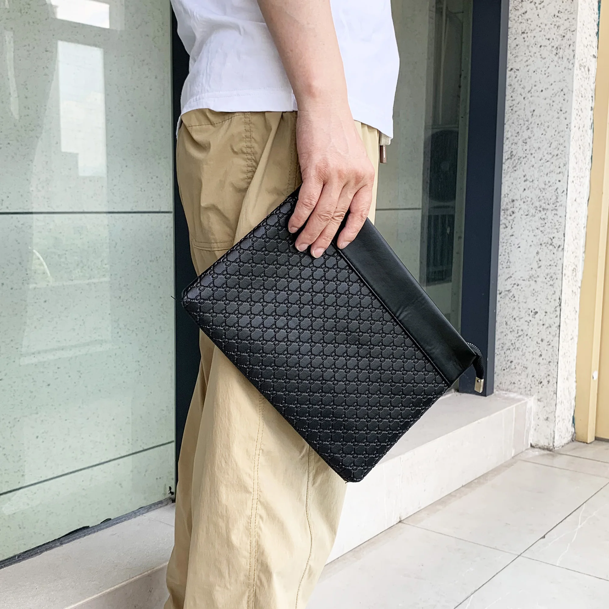 Luxury Designer Men's Clutch Bag High Quality PU Leather Day Money Pouch Casual Male Passport Cardholder Case Phone Handbag