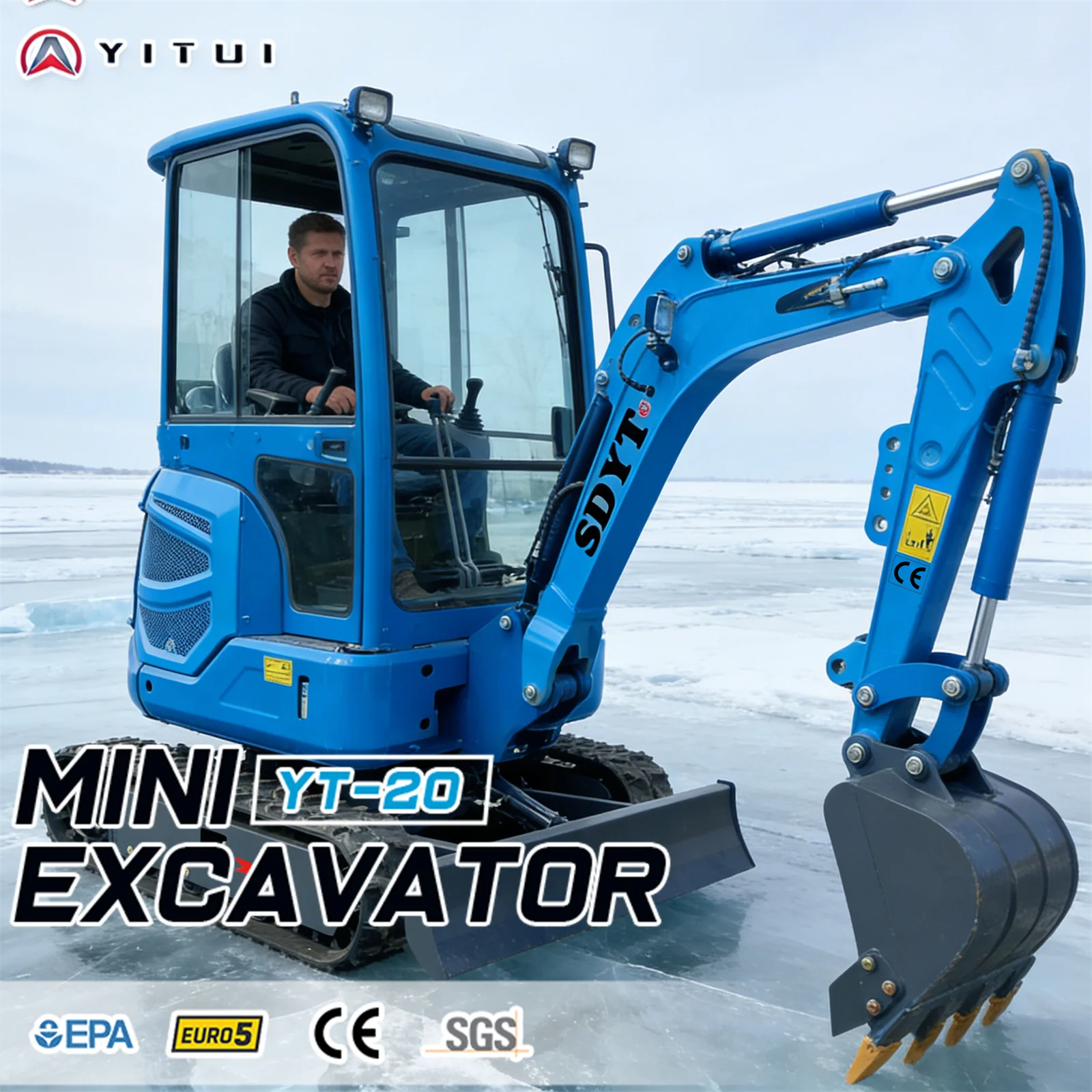 Low Price Selling Customized Mini Excavator 360° Rotary Reinforced Chassis Powerful Euro 5 Emission Standard Mini Excavator