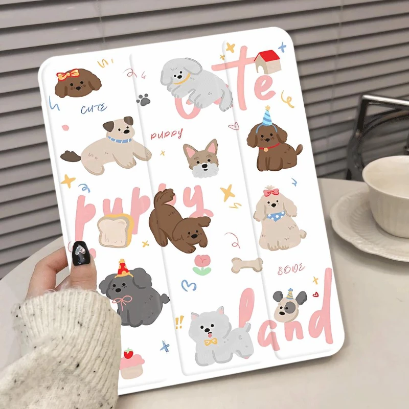 Ipad Tablet Rotation Cover for Ipad Pro 11 Case 10.2 7th 8th 9th Gen 10.9 10th Gen Ipad Air 3 Generation 2019 Puppy Print Shell