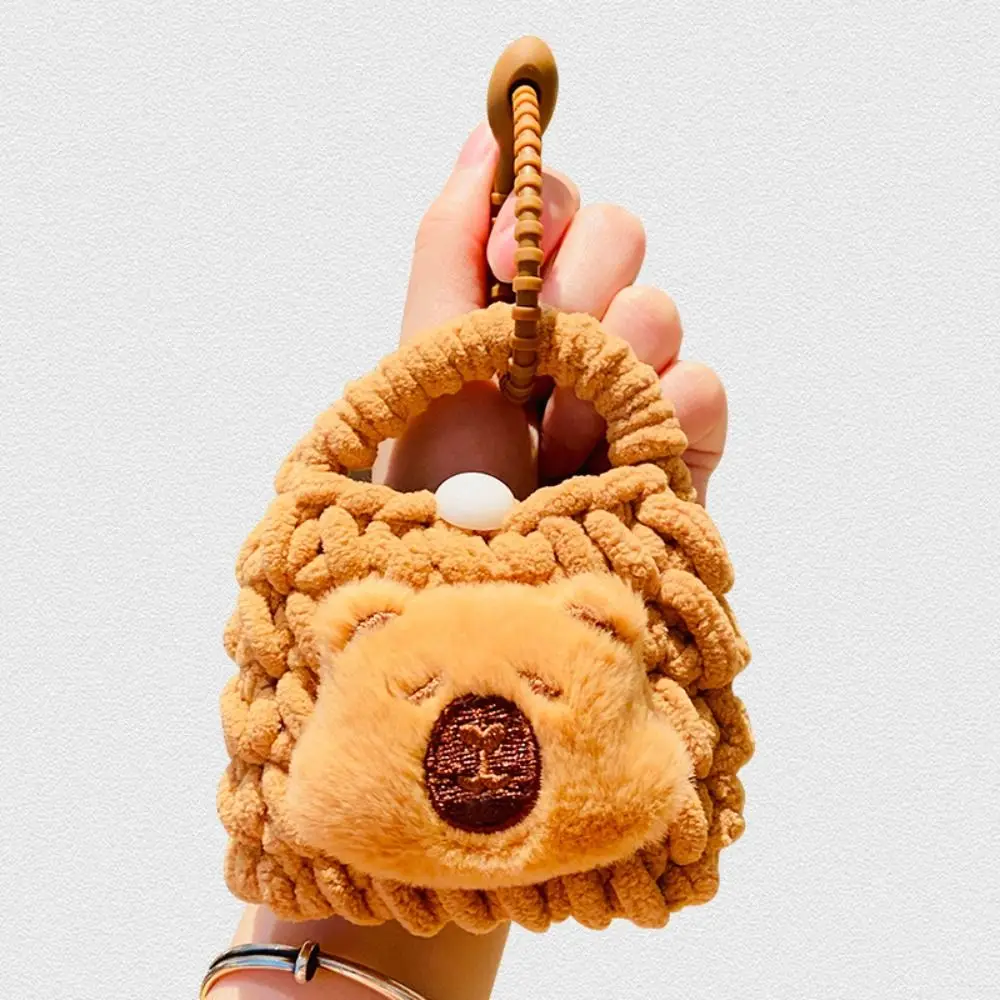 

Gift Crochet Capybara Coin Purse Soft with Key Chain Panda Earphone Bag Korean Style Storage Bag Cartoon Plush Wallet Outdoor