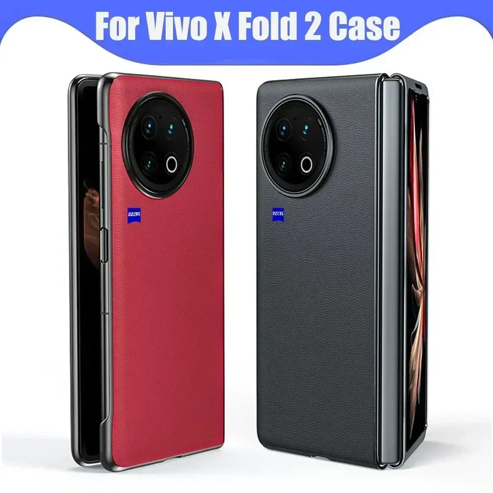 

Genuine Leather Vivo X Fold2 Case PC Ultra Thin Full Protective Cover Case For Vivo X Fold 2 Fold2 Mobile Phone