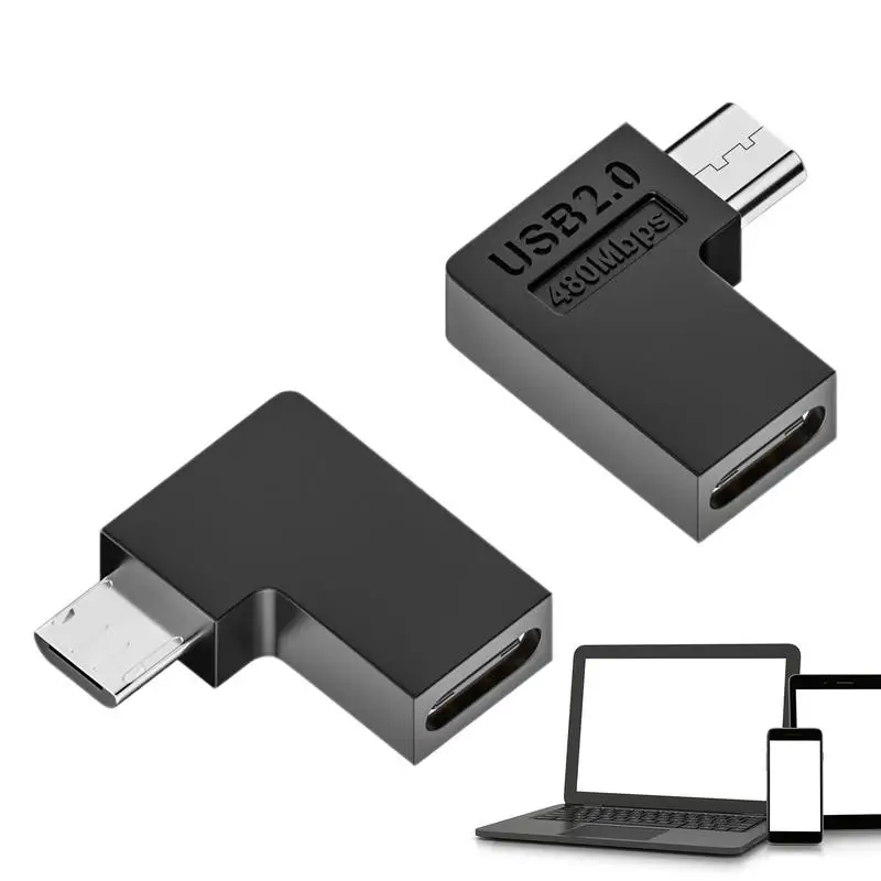 U-shaped Angled Type-C Female To Micro Male USB2.0 Adapter Female USB-C Converter Adapter For Android Phone