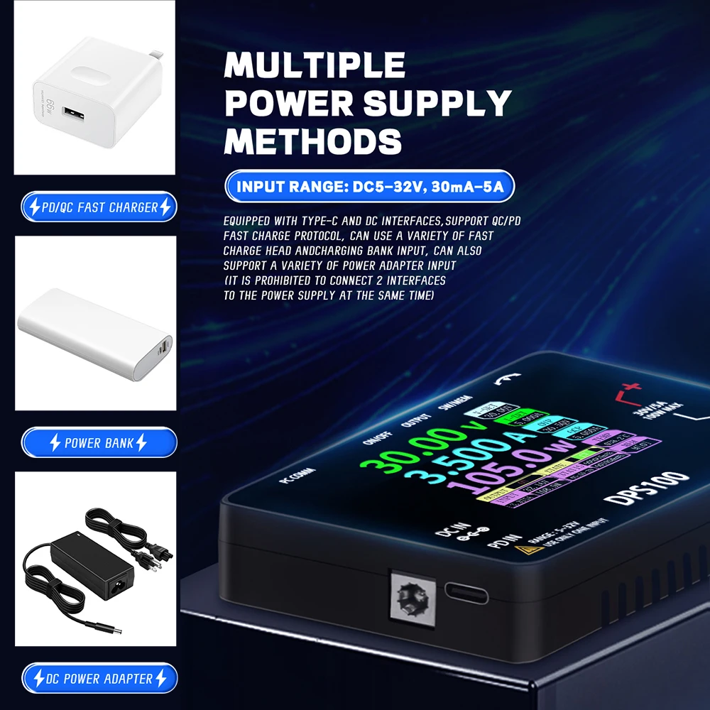 DPS100 30V 5A 100W CNC Adjustable DC Power Supply Laboratory Power Supply Voltage Current Regulated Input Output Protect