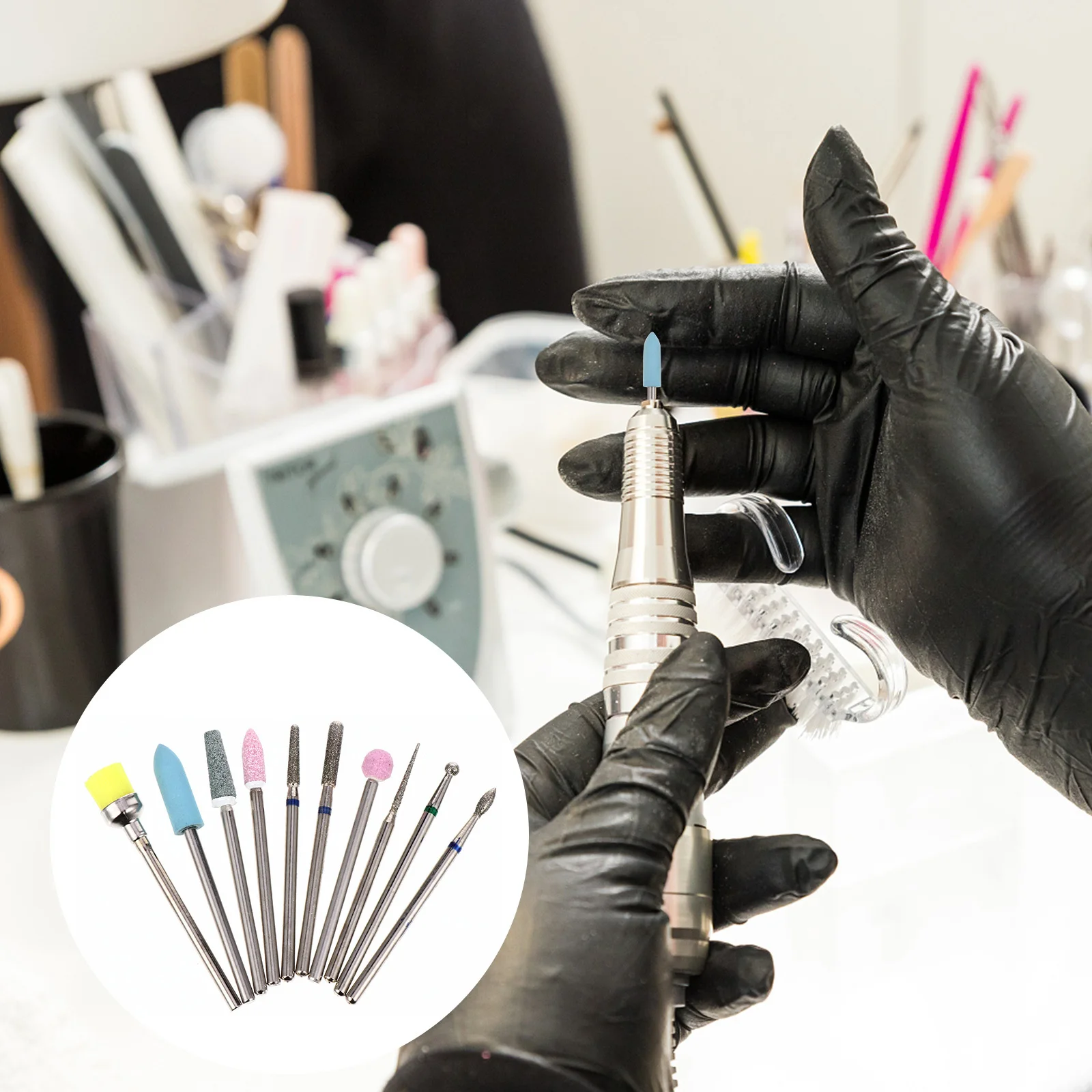 10 قطعة/المجموعة مسمار رأس مطحنة عدة التنغستن الصلب تلميع رئيس ل مانيكير إزالة الجلد الميت خفيفة الوزن مسمار لقمة ثقب مجموعة