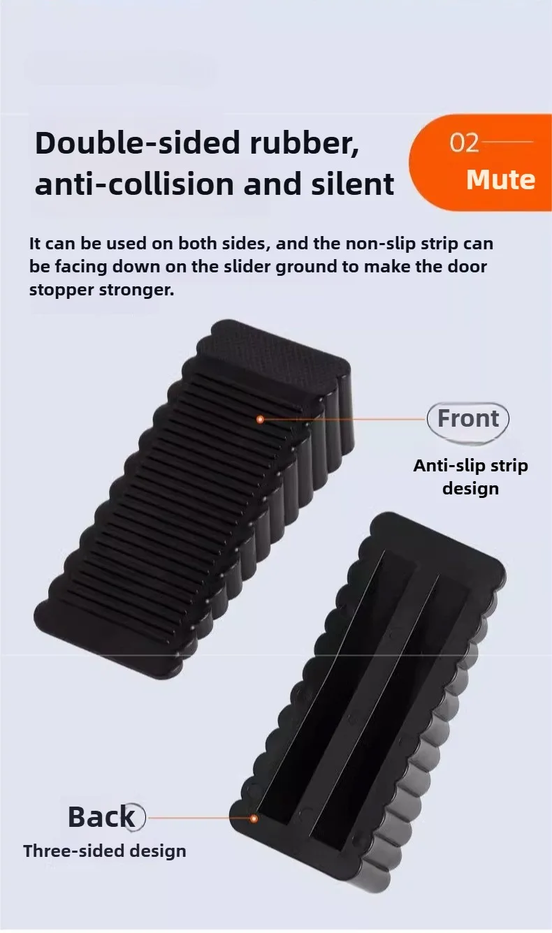 1Pcs Sicherheit Gummi Tür Stop Stopper Block Keil Türstopper Tür Stopper Home Office Tür Hinten Retainer Anti-kollision Stop – Detail 3
