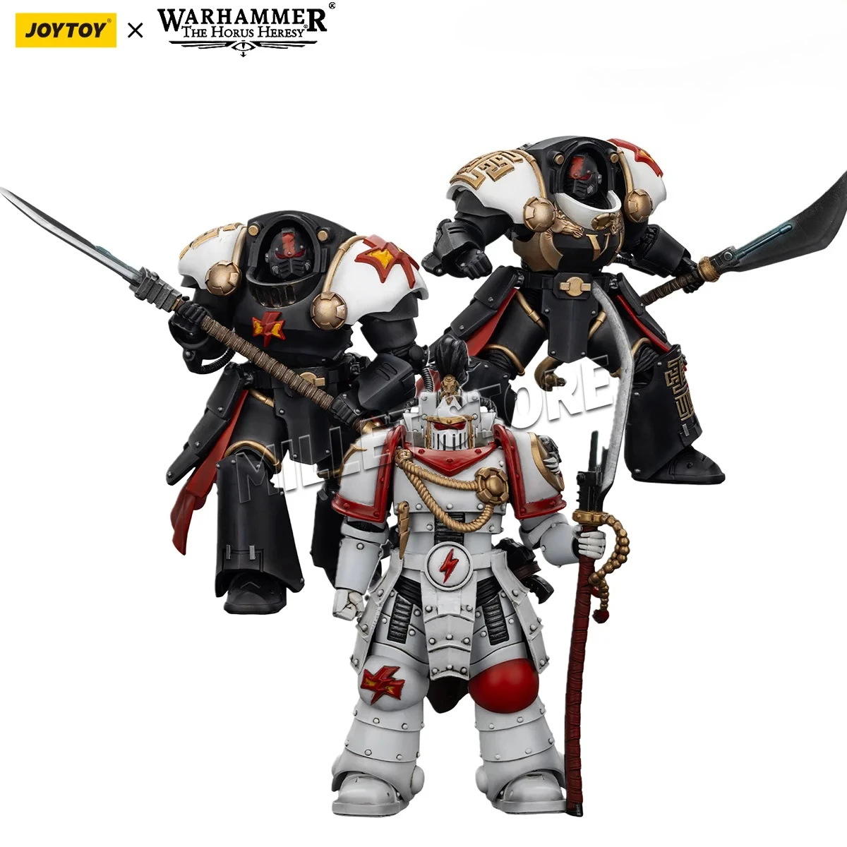 

Original Genuine JOYTOY 40K 1/18 Action Figure White Scar Legion Archon & Ebony Xig Terminator 3PCS Model Collection