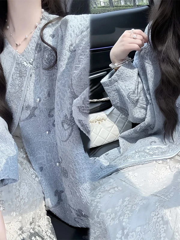 New Chinese Sle Loose Women's Jaet Large Size Faionable irt High End Feelings Embroidery Long Sve Autumn Outerwear