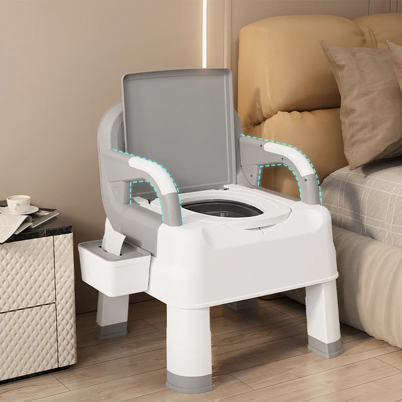 Portable Movable Toilet Chair for Elderly and Pregnant Women Household Urine Bucket Adult Commode Stool