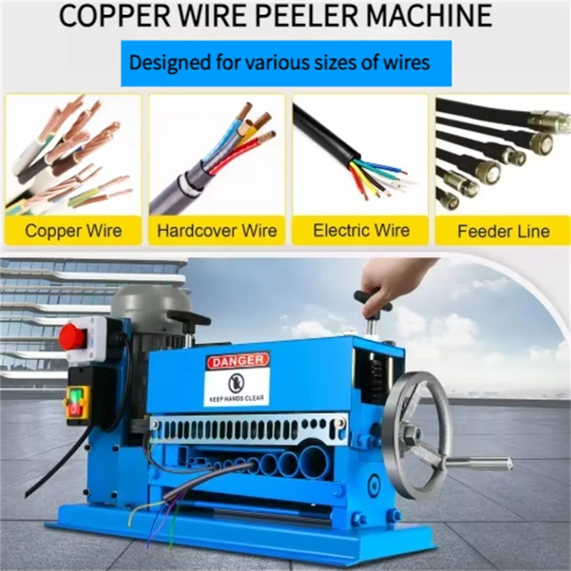 370W 1.5-38mm 11 Channels Electric Wire Stripping Machine Aluminum Scrap Copper Recycling Cable Stripper Peeler