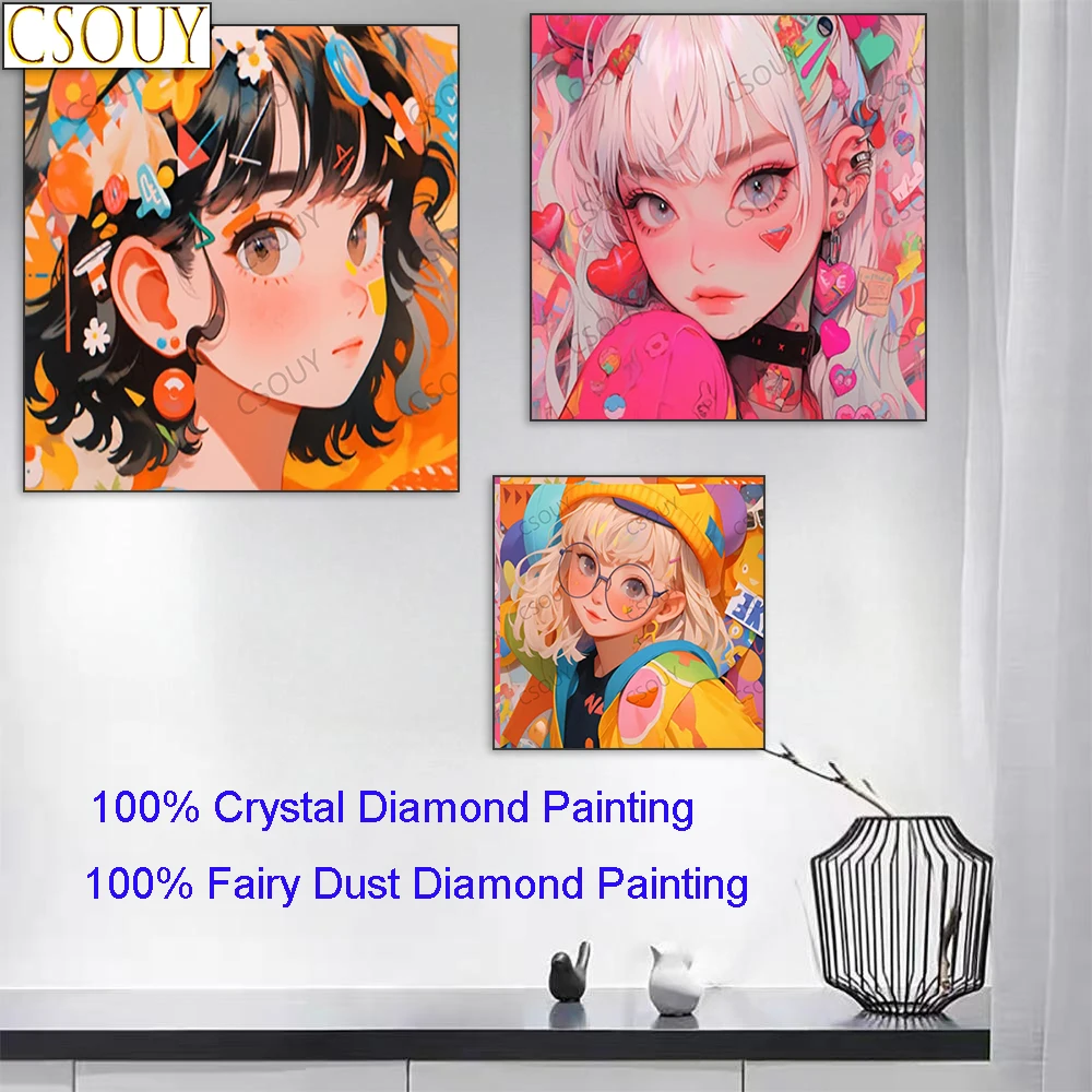 

Cartoon Ball Girls Fairy Dust Square Drill Full Diy Diamond Painting Cross Stitch Crystal Embroidery Mosaic Decor Needleword Kit