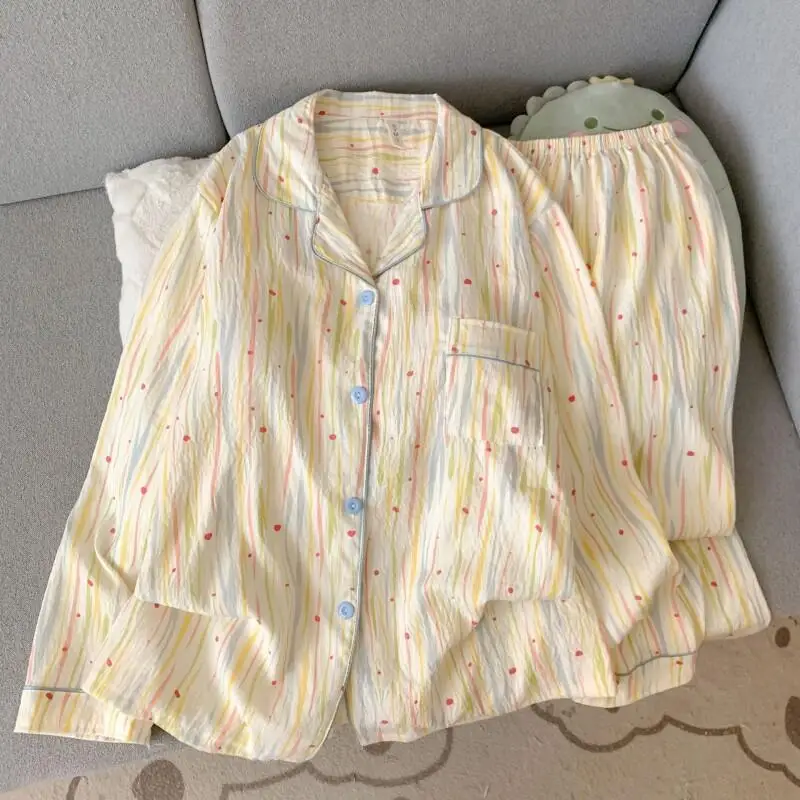 Damski komplet piżamy z długim rękawem, minimalistyczny, wiosenno-jesienny, plus size, seksowny, spodnie, zestaw spodni, spodnie damskie.