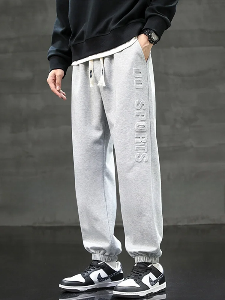 

Loose Fit Men's ey Sweatpants Big Size Cuffed Autumn New Casual Sports Long Trousers Teenage Faion Brand Youthful Sle
