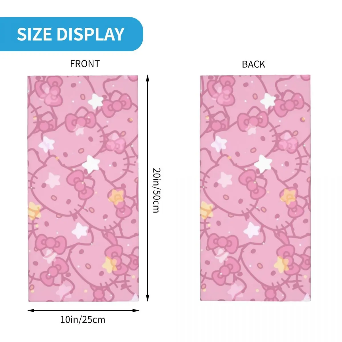 Custom Sanrio Kitty Hello Kitty Bandana Neck Gaiter UV Protection Face Scarf Cover Men Women Cartoon Headwear Tube Balaclava - Image 2