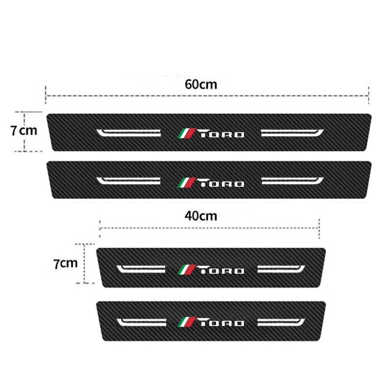 Car Anti Scratch Strips For FIAT TORO Emblem Door Sill Protector Stickers Carbon Fiber Threshold Protection Bumper Film Sticker