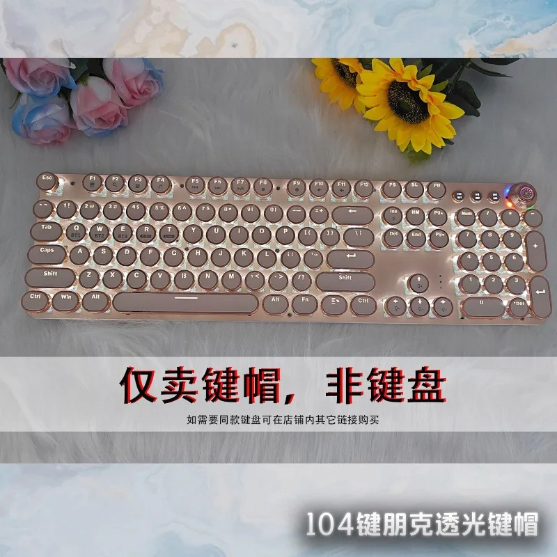 

104Pcs Universal Round Key Cap Russian/Spanish/Thai Keycaps PBT for MX Mechanical Keyboard Backlit Design High-Quality