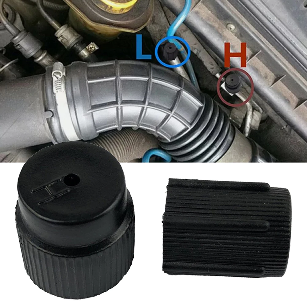 2pcs Replacement Dust Covers Car AC Valve Cap Kit With High 16mm And Low 13mm High-Quality Effective Dust Protection