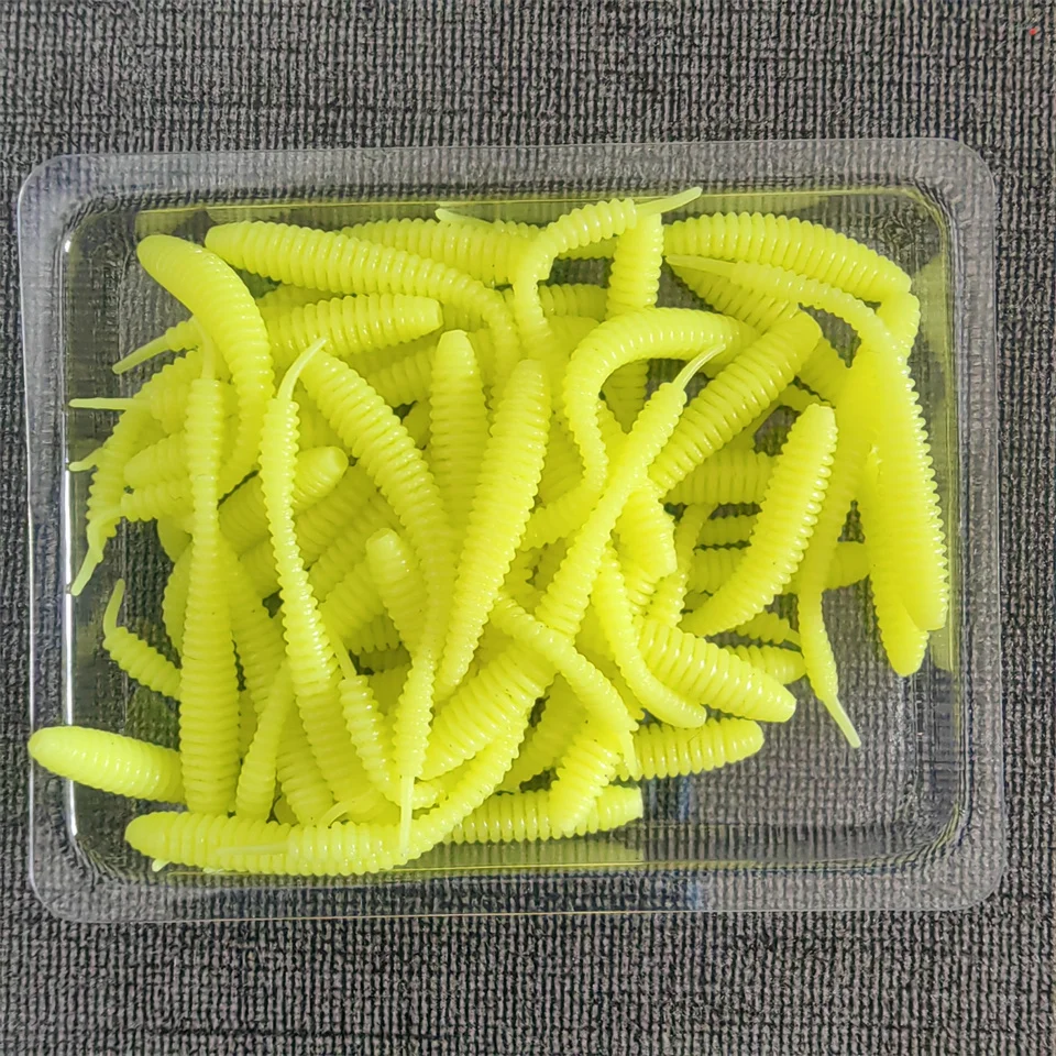 Mukun 50pcs Mini Ocean Rock Angeln Weich köder 0,15g/40mm Weich wurm Kunst köder Bass Silikon Köder Angel zubehör – Detail 6