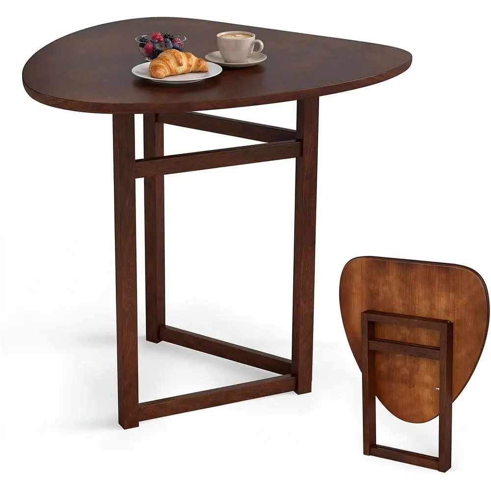 olding Dining Table or 2 People, 31.5” e Kitchen Table with Rubber Wood Legs, Space Saving Dinner Table or Dining Room, Aparent,