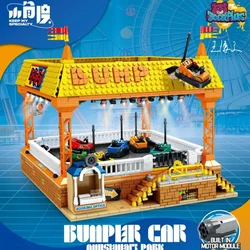 Creative Expert City Street View MOC JD037 Children’s Amusement Park Bumper Car Model 1099PCS Building Blocks Brick Puzzle Toys