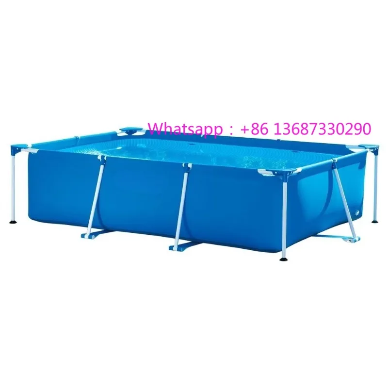 Small outdoor rectangular frame above ground swimming pool, easy to set up. Swimming pool 220 cm x 150 cm x 60 cm