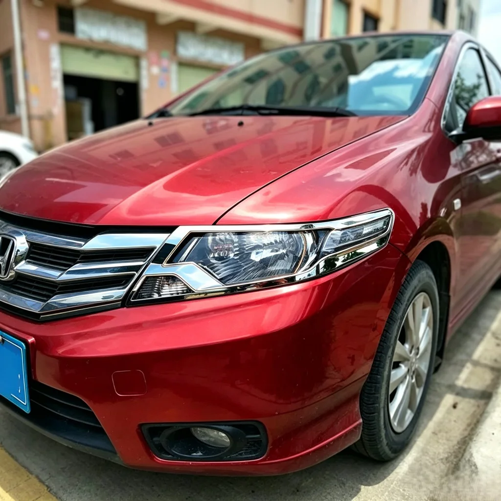 High quality ABS Chrome 2pcs Car headlamp decorative frame Front lamp trim cover Protective frame for Honda City 2009-2014