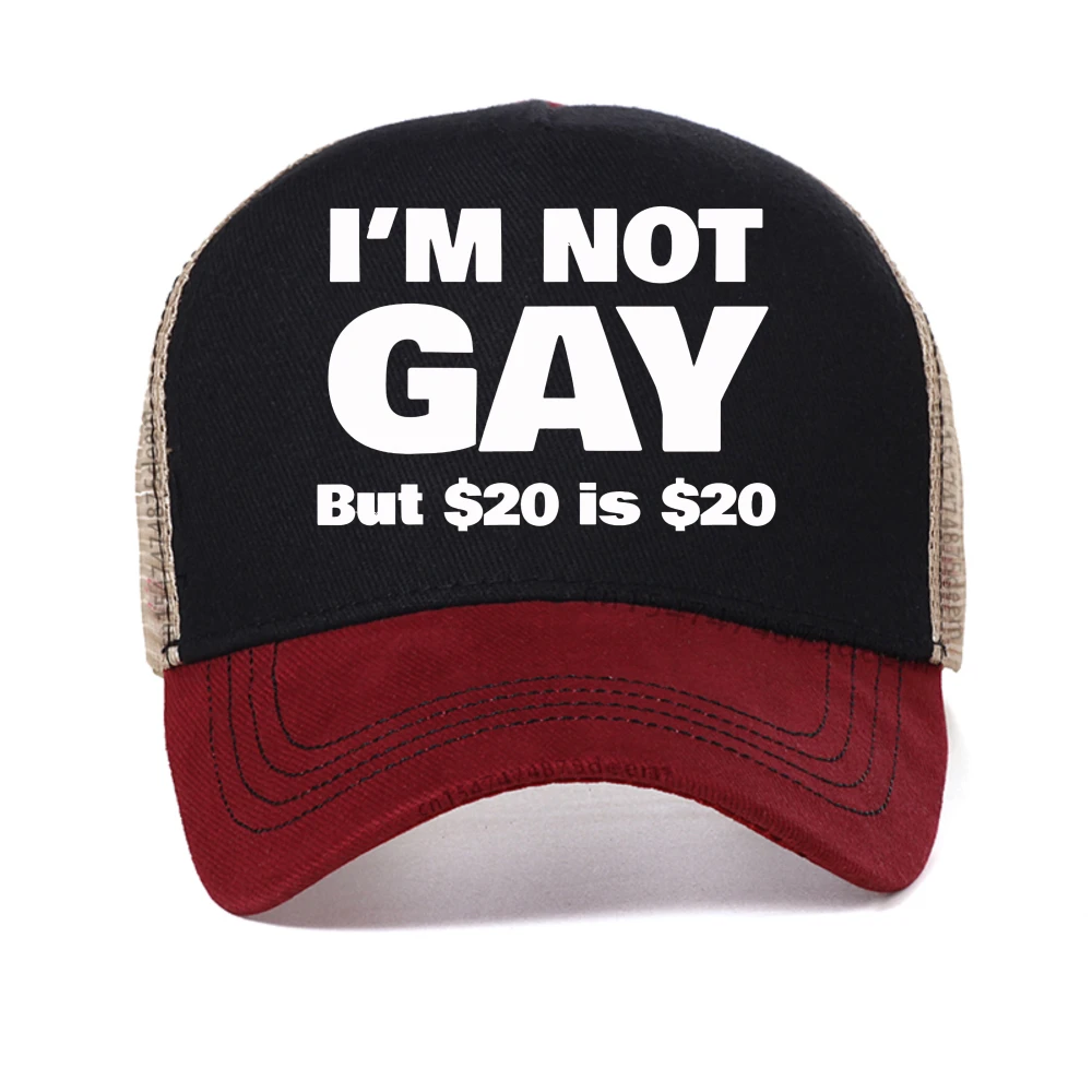 

I'm Not Gay But 20 Is 20 Printed baseball cap Casual Man Bisexual Lesbian LGBT Gay Graphic caps outdoor Breathable trucker hat