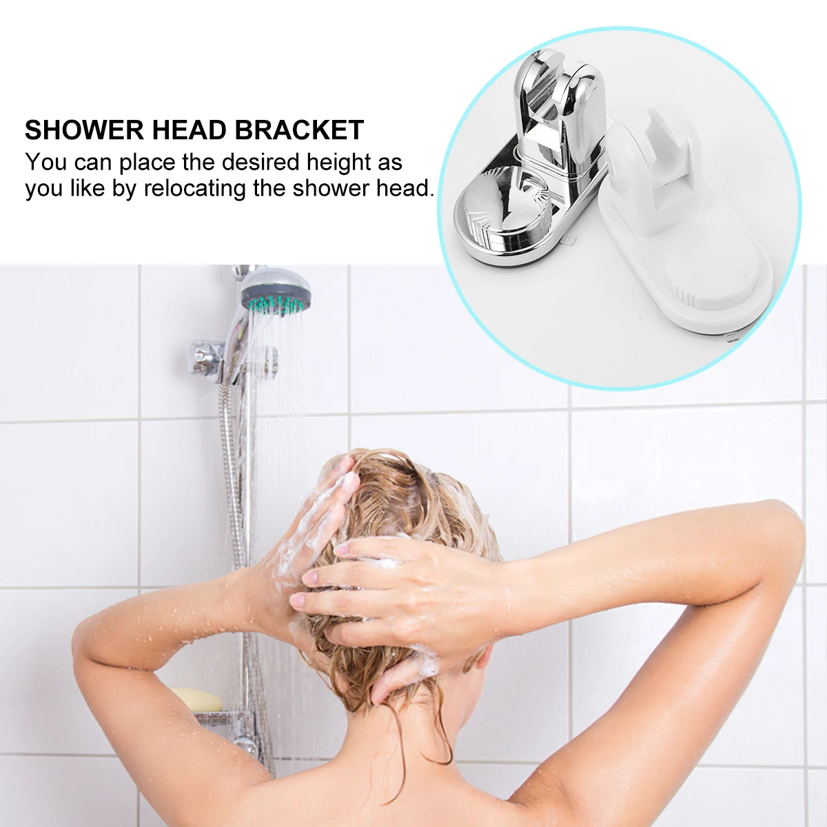 

2 pcs Shower Head Holder Suction Cup Mount Corrosion Resistant Plastic Beautiful Point Interface