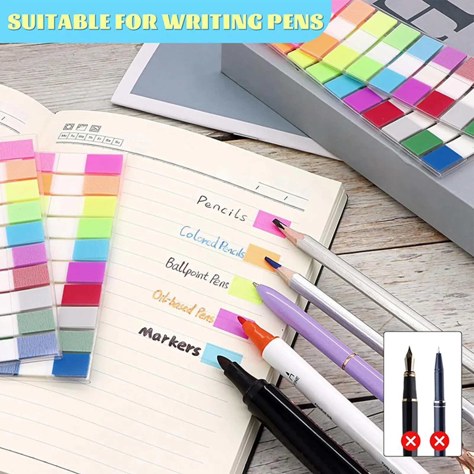 

Index Tabs Colored Marker Label for Notes Reading Sticky Page Markers for Students Teachers School Home Office Work Notebook