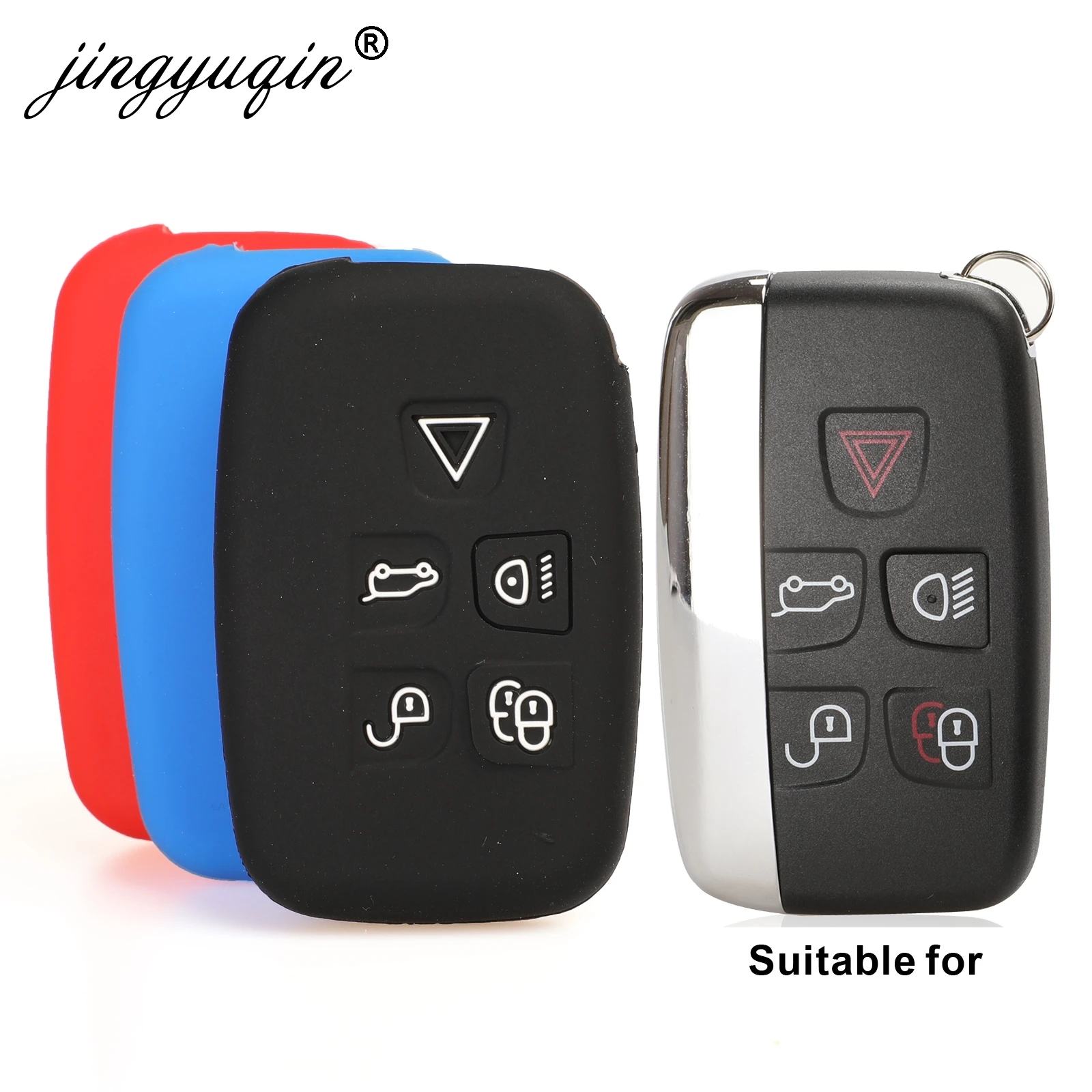 Silicone Car Key Case Cover For Land Rover A9 Range Rover Sport Evoque Freelander 2 Jaguar XE XJ XJL XF C-X16 V12 Guitar F X Typ