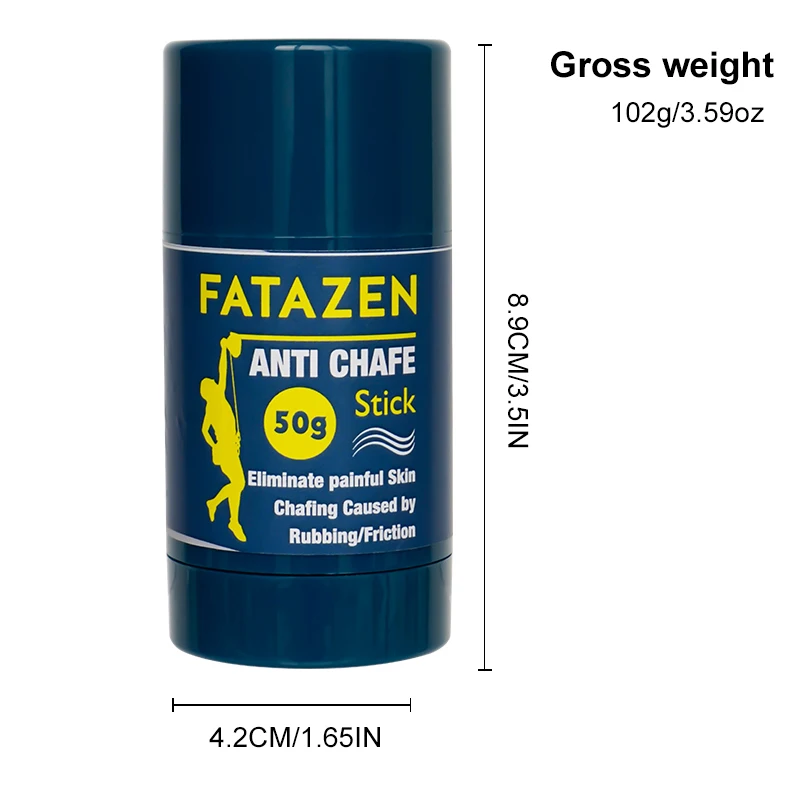 FATAZEN Natural Organic Anti-Chafe Balm Body Glide Thigh Rescue Friction Defense Chub Rub Stick