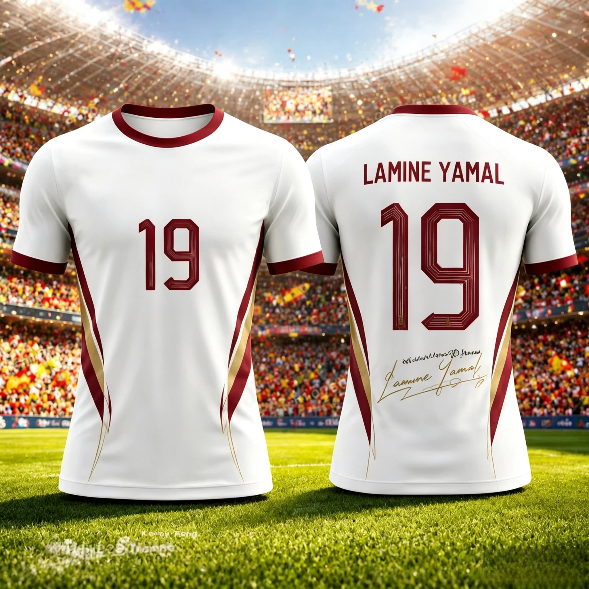 2026 Summer Hot Sale Spain Soccer Team White Fan Jersey Kids Adults Men  Boys Girls Breathable Short Sleeve Football T Shirt Y2k