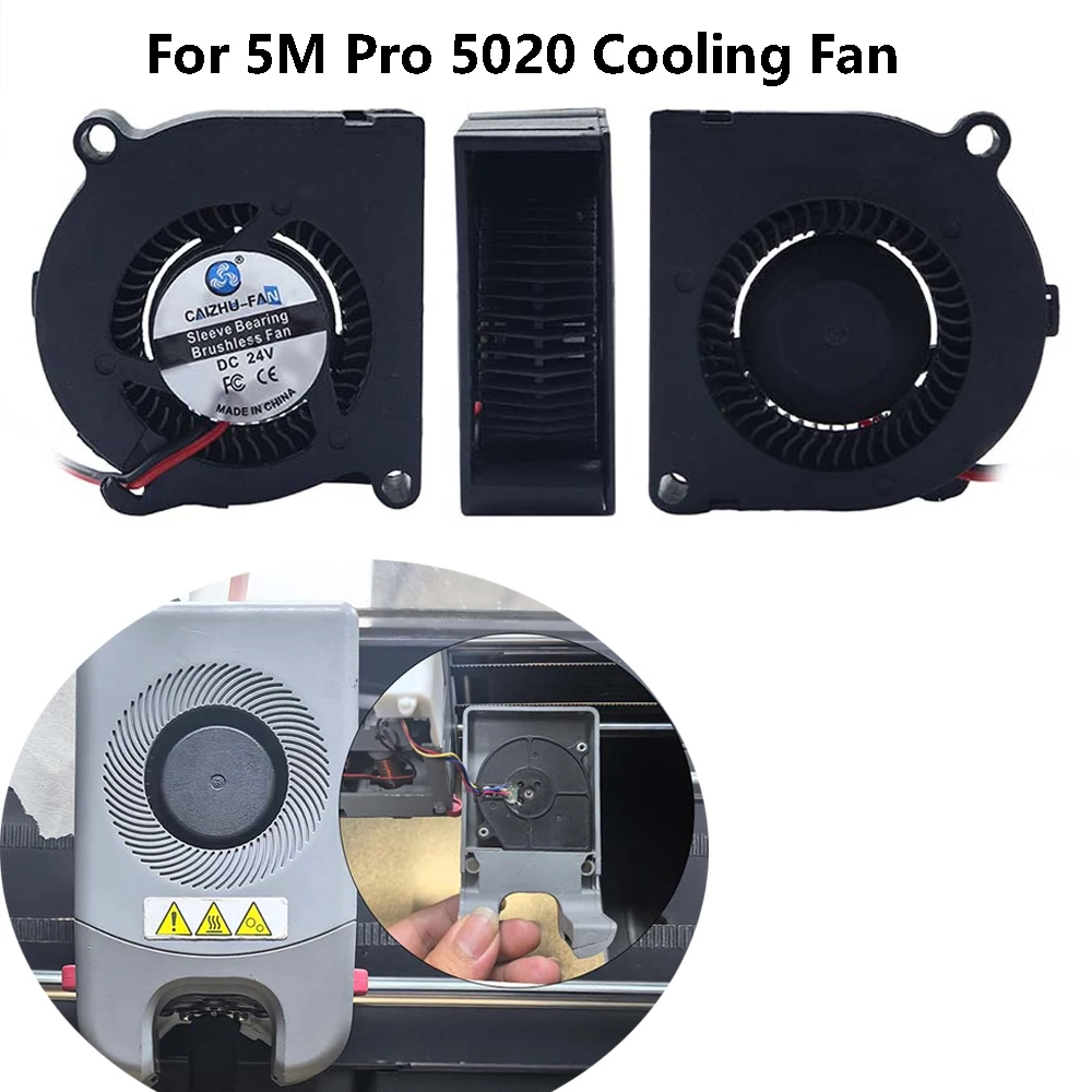 For Flashforge Adventurer 5M Pro 5020 Fan 24V Extruder Dual Ball Cooling Fan for 5M Pro Hotend Board Fan Accessories