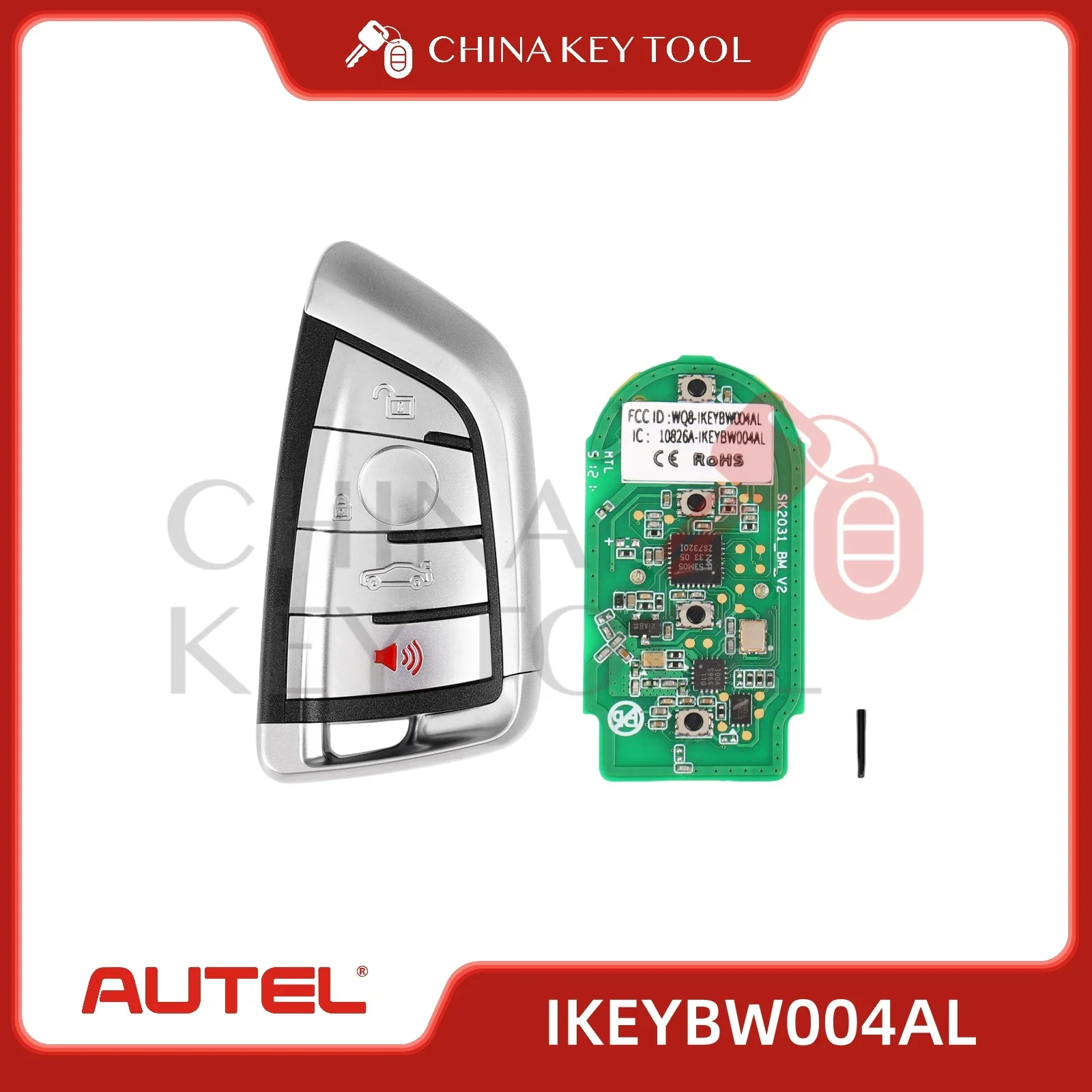 

1PCS Autel IKEYBW004AL BW004ALUniversal Smart Key 4 Buttons For BMW For Autel Smart Key For KM100 IM508 IM608 KM100E