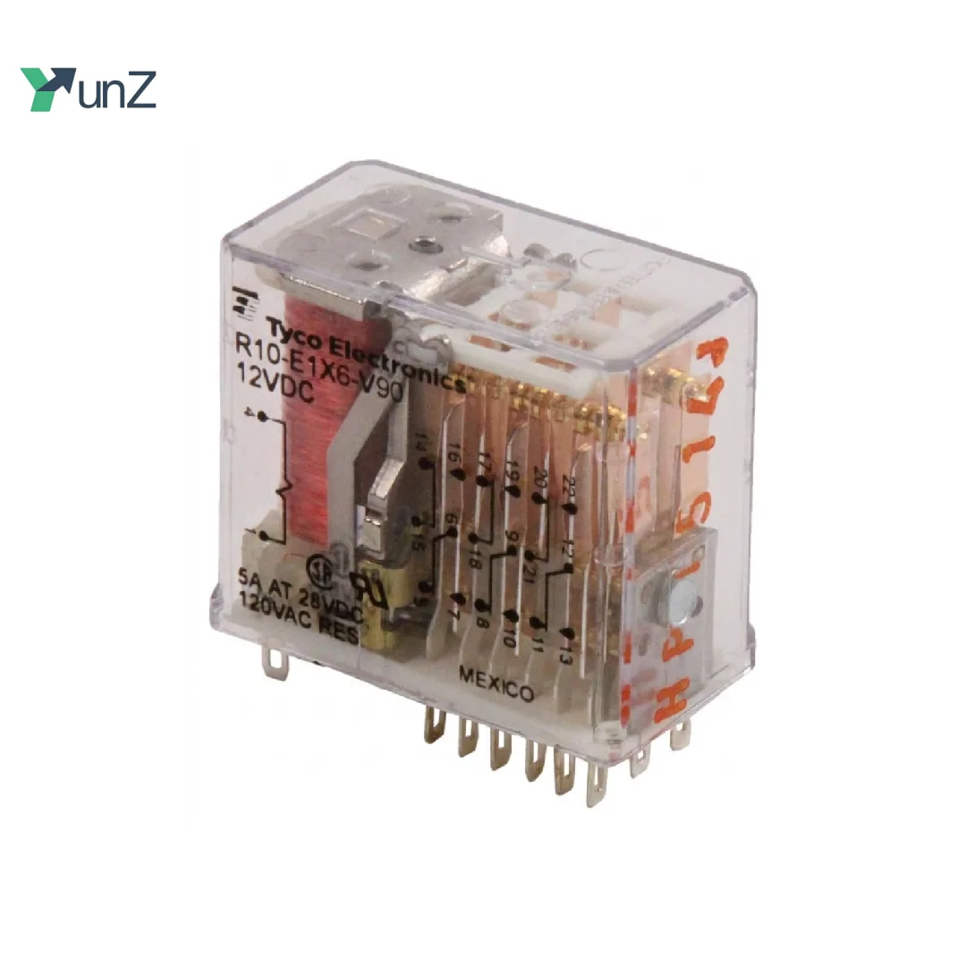 TE relay R10-E1X6-V90 with matching base 27E130