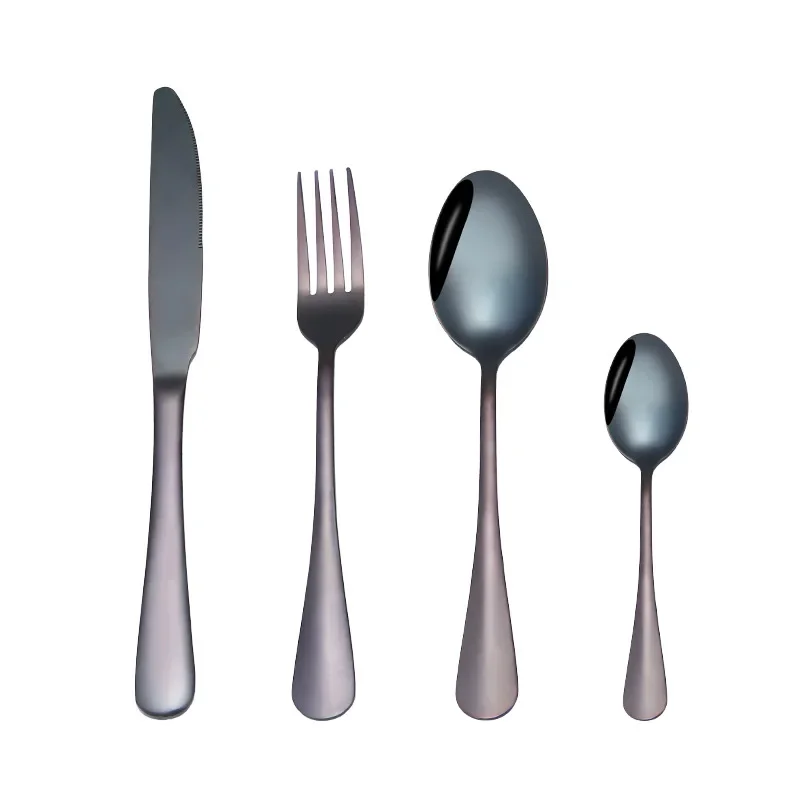 4pcs stainless steel tableware western food steak knife fork spoon dinning table set tableware reusable gold silverware set