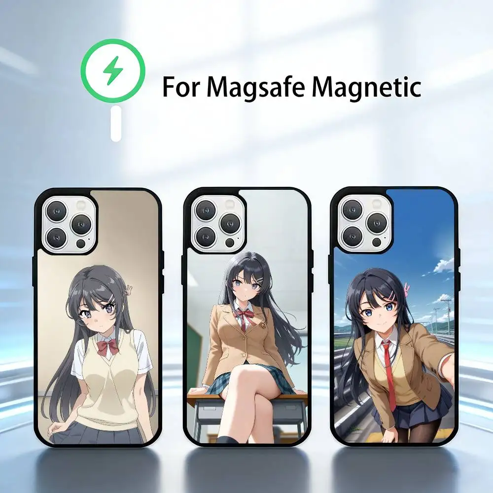 

S-Sakurajima Mai Phone Case For iPhone 17,16,15,14,13,Pro,Max,Plus,Magnetic For Magsafe Wireless Charging