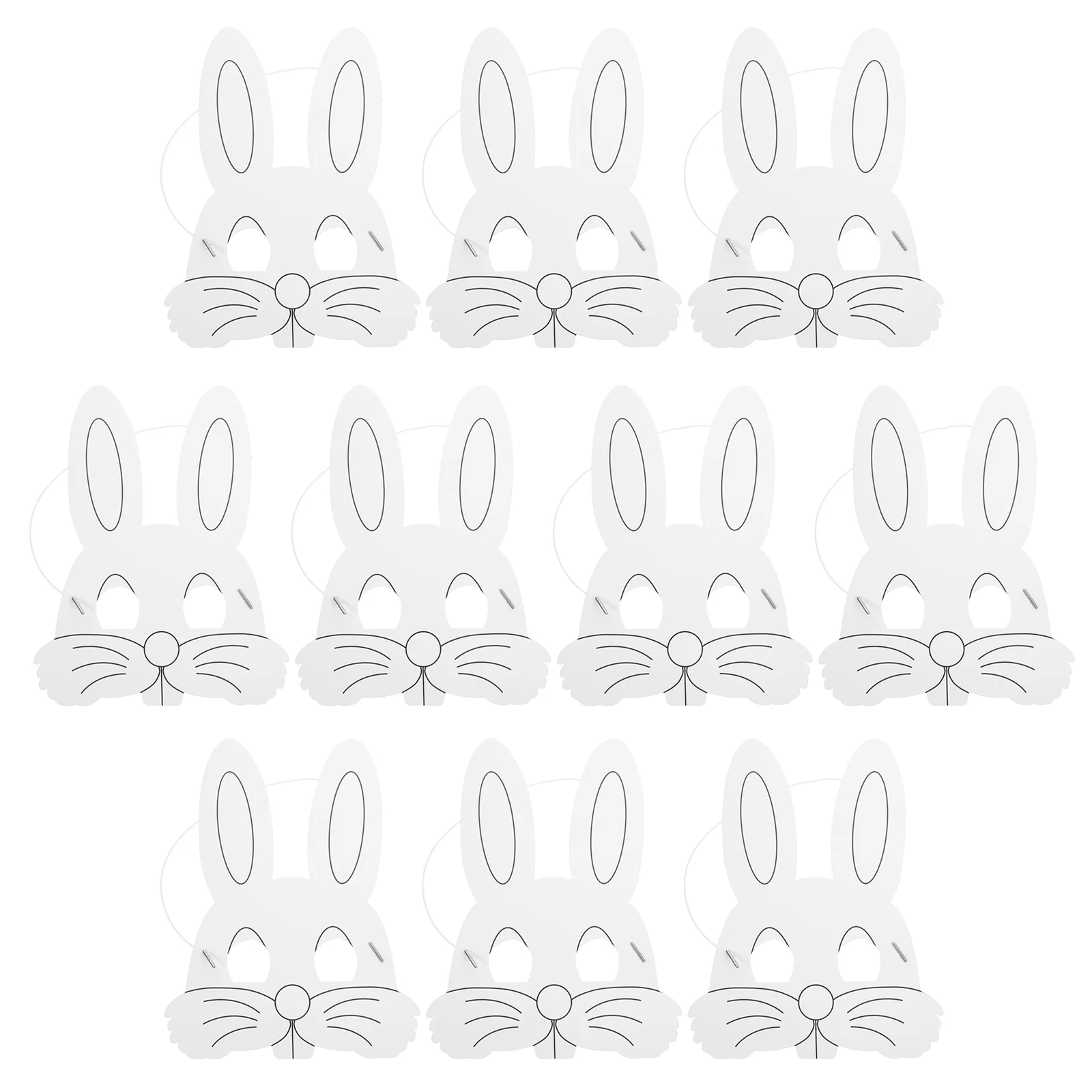 어린이 빈 페인팅 마스크 공예 장난감, 교육용 드로잉 재료, 크리에이티브 DIY 종이 마스크, 10 개