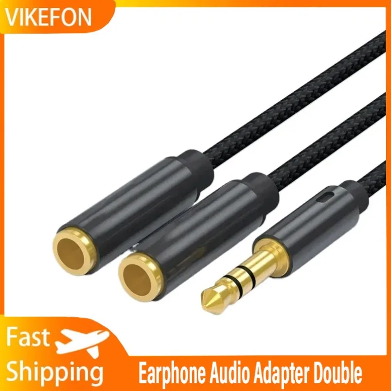 Computer 3.5 headphone adapter microphone 2-in-1 audio cable 1-in-2 microphone 3.5mm laptop earphone phone converter plug connec