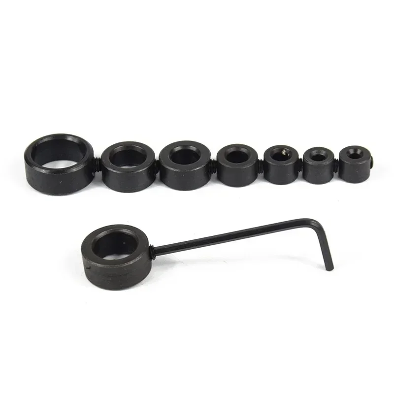 Drill Stoper Collar Set Stop Bit Ring Shaft Limit Metric Lock Steel Press Depth Ajustable Positioner Hole Guide Woodwork Tool