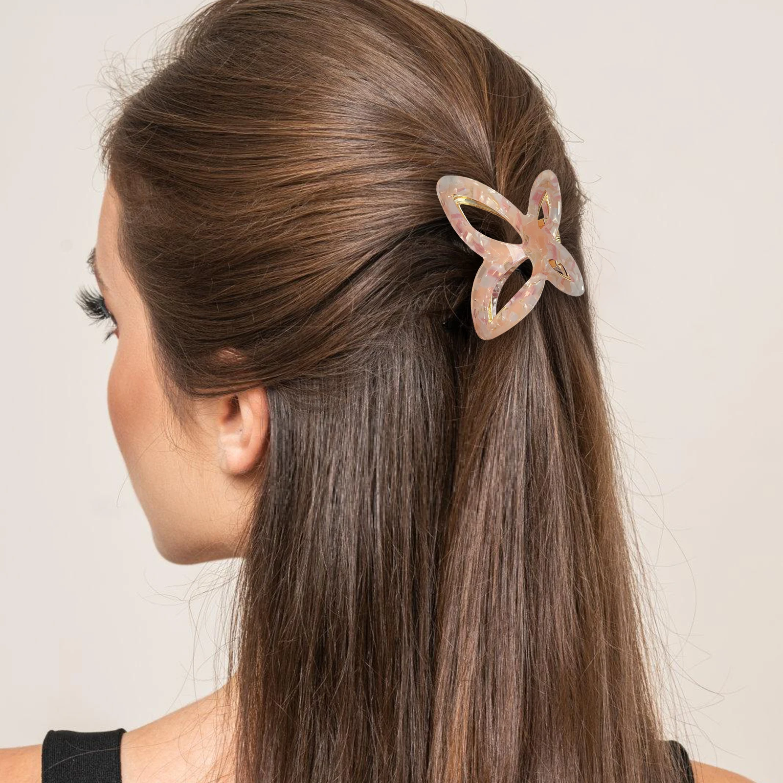 

Acetate Butterfly Hair Claw Clip Simple Style Stable Grip Claw Clip Comfortable For All Day Wear