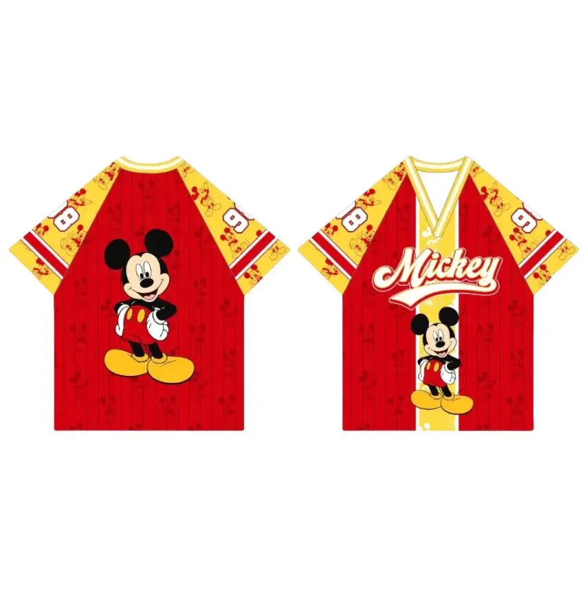 

2025 NEW Disney Knitted Women's T-shirt, Fast Drying and Breathable, Casual and Fashionable Ice Silk Polyester