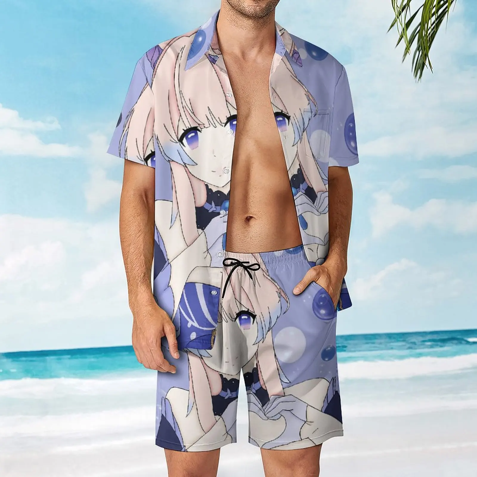 Men's Beach Suit Kokomi Genshin For Sale 2 Pieces Pantdress High Quality  Swimming Novelty