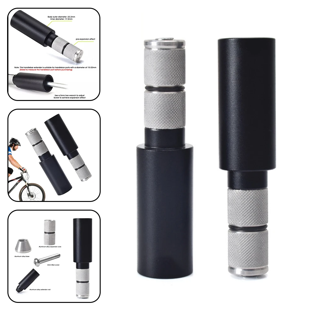 Mountain Bike Handlebar Extender 2.2x2.2x9.1cm Aluminum Alloy Handle Bar Extend End-plugs Bicycle Handlebars Accessories