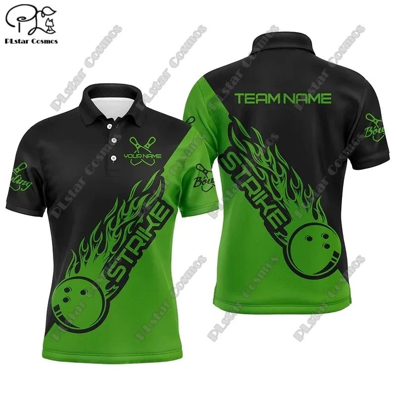 

PLstar Cosmos 3D printing POLO shirt custom name bowling alley uniform street casual men women short-sleeved Polo shirt A2