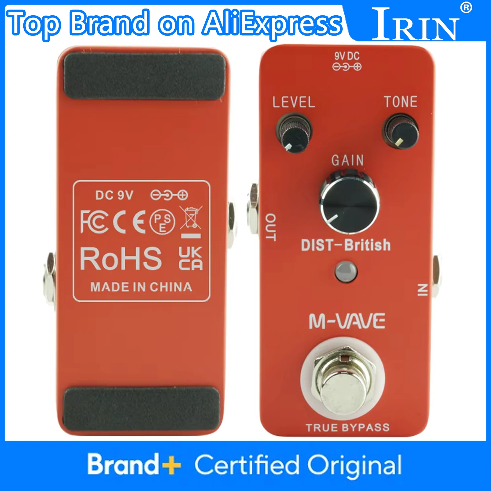 

M-VAVE Классическая британская педаль эффектов искажения на основе классических гитарных деталей и аксессуаров JCM Amp Distortion True Bypass