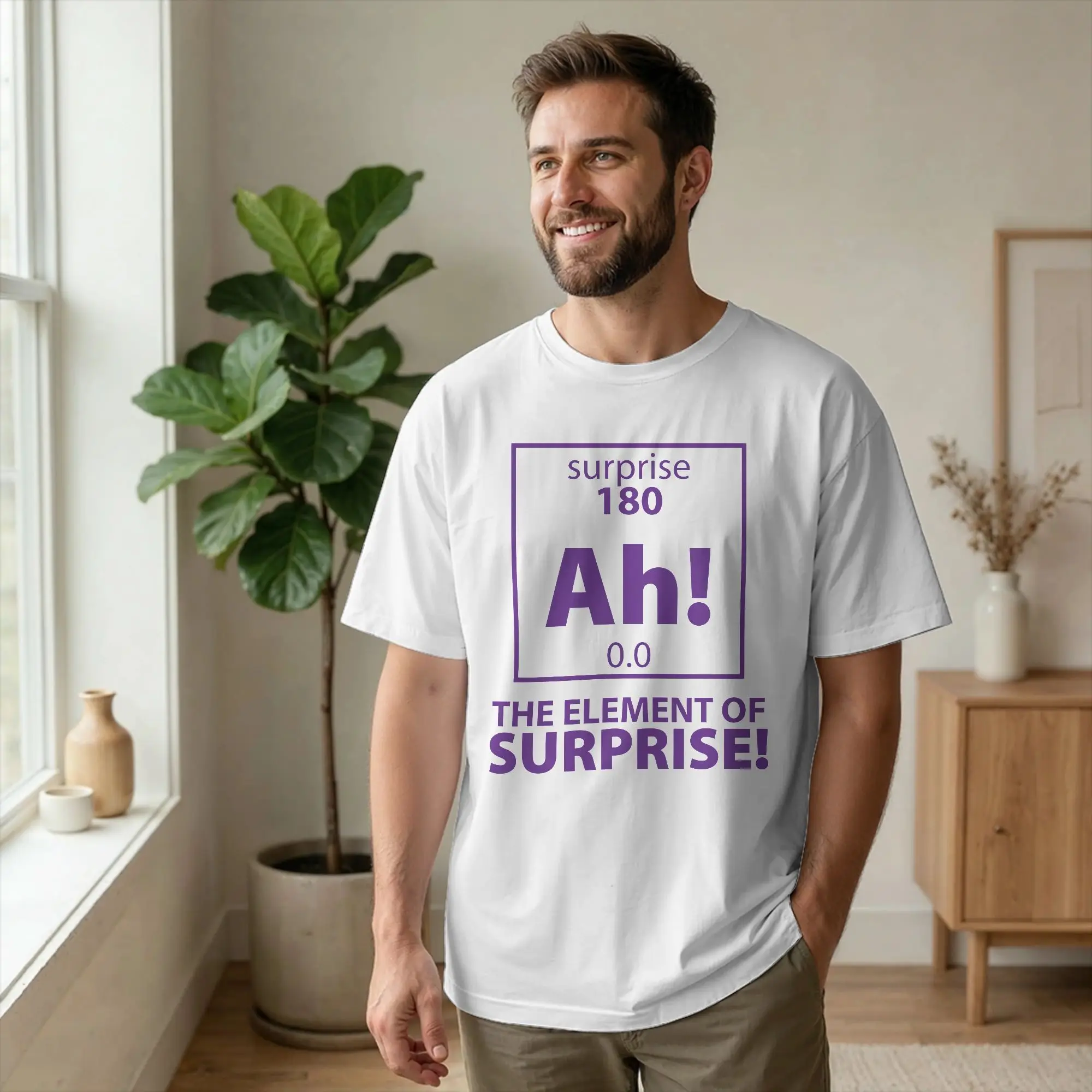 Retro Element of Surprise  Tshirts Men's Round Neck Short Sleeve Tops Symbols  Cotton Summer Tops