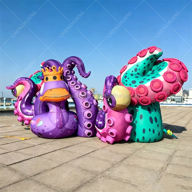 Giant Inflatable Duck Octopus Tentacles Arch Creative Sea Animal Squid Arm Entrance Arch Nightclub DJ Concert Stage Decor